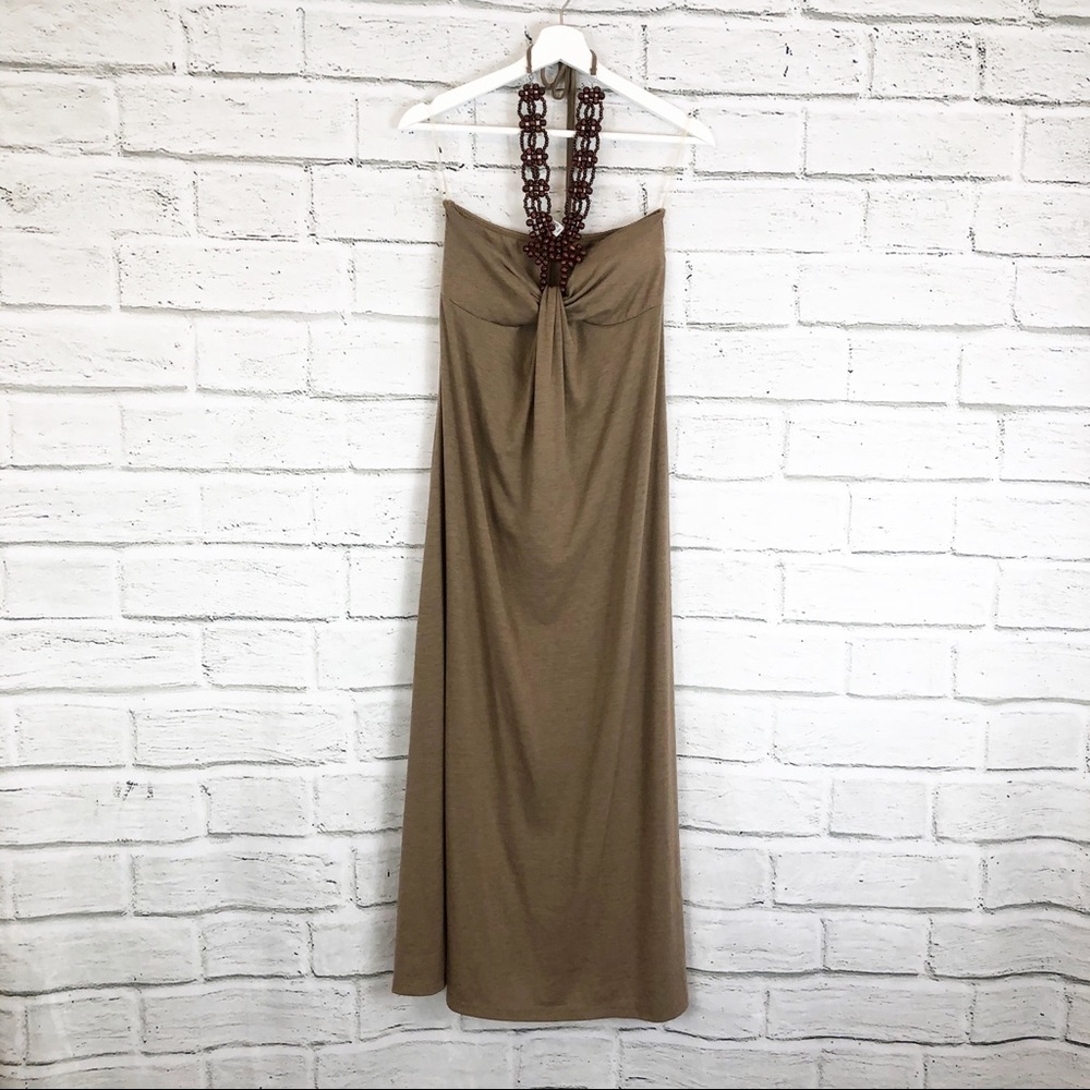C Graffitti | Women’s Brown Wood Beading Dress